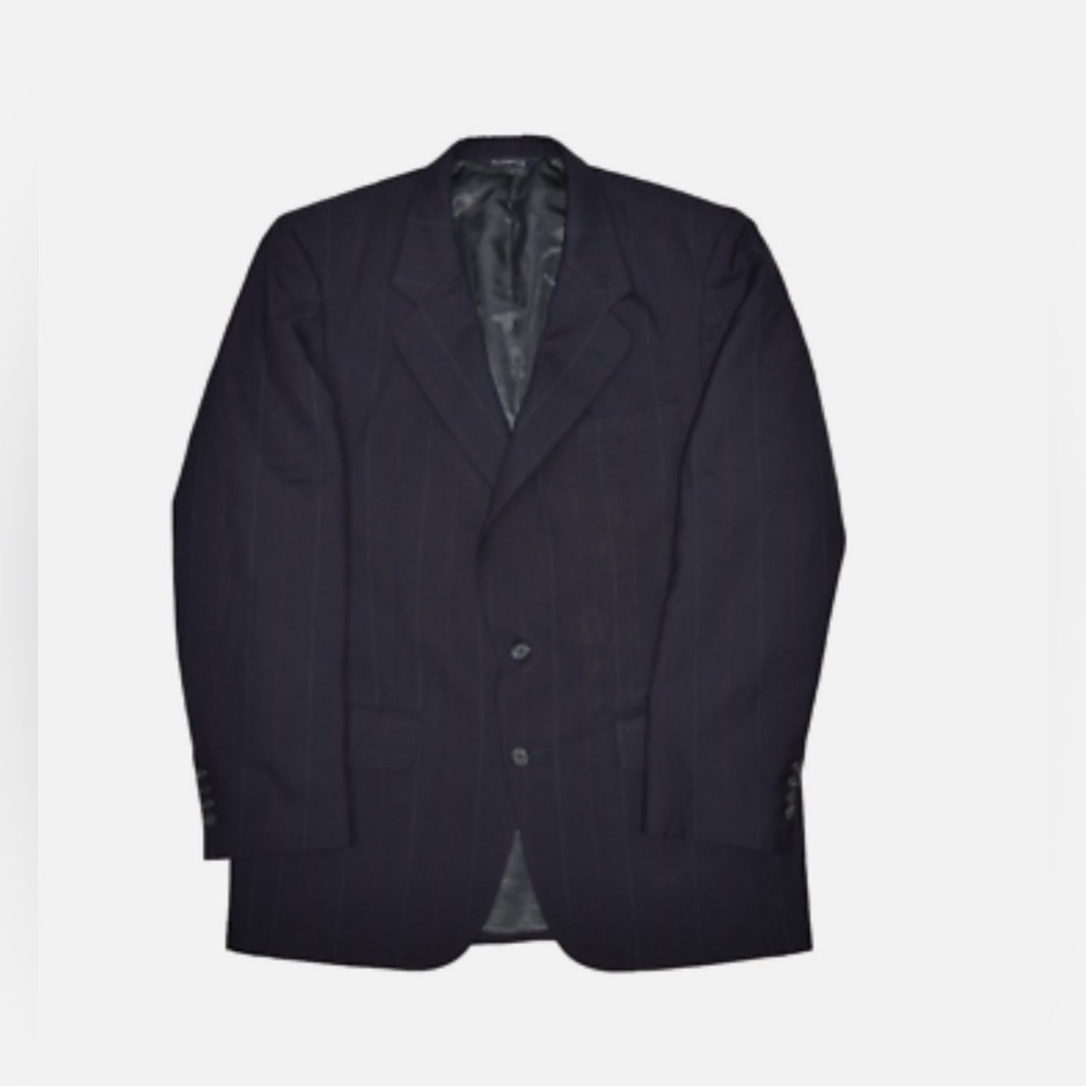 Burburry Navy Stripped Wool Sport Coat - XL